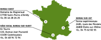 Carte France bureaux